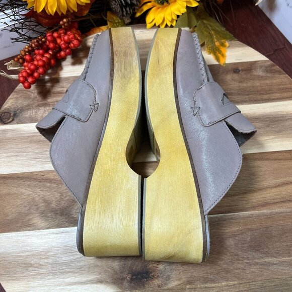 Kelsi Dagger Brooklyn Window Dove Clog Sz 9.5M in Wild Veg Leather - Picture 9 of 11